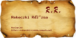 Rekeczki Rózsa névjegykártya